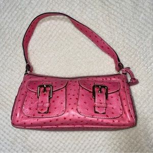 Dooney & Bourke Pink Ostrich Leather Mini Shoulder Bag